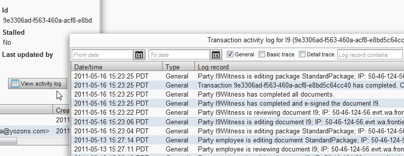 various transaction traces