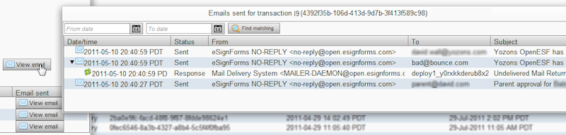 Email statuses
